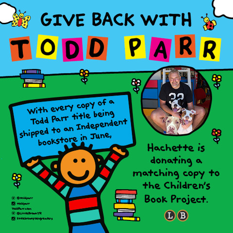 Todd Parr illustration for a call to action charity with bookstores